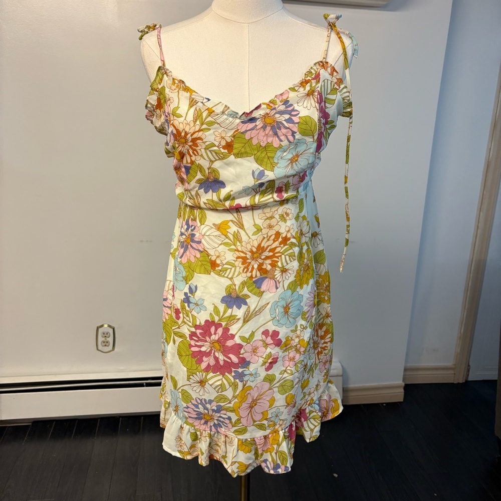 Sugarlips Green and Yellow Ruffled Tiered Sundress